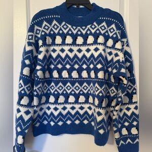 H&M Jacquard Knit Fair Isle Sheep Size Small Sweater